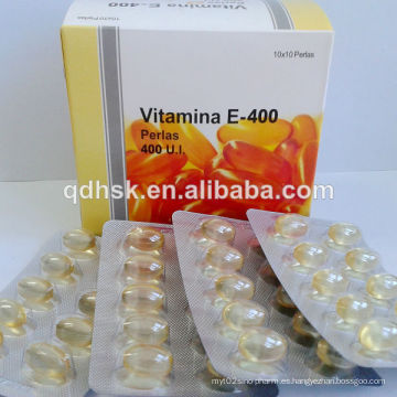 Cápsulas de Vitamina E Softgel 400iu / 1000iu